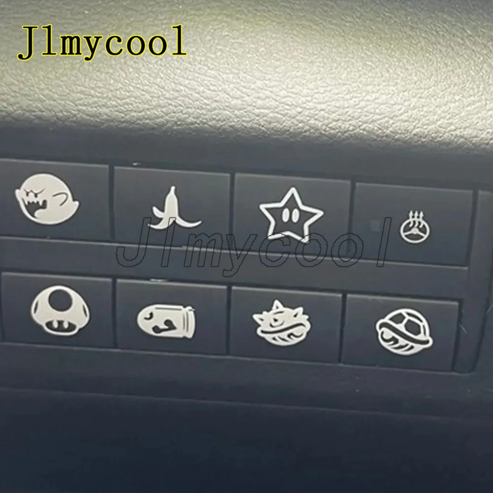 Set Of 6 Blank Button Car Sticker And Truck Vehicle White Blank Buttons The Car Interior Decoration Die Cutting  Vinyl Decals