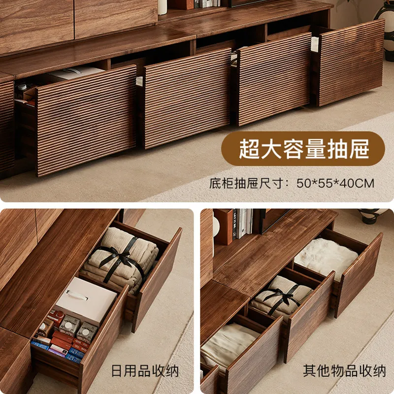 Black walnut card holder bookcase combination, solid wood locker c