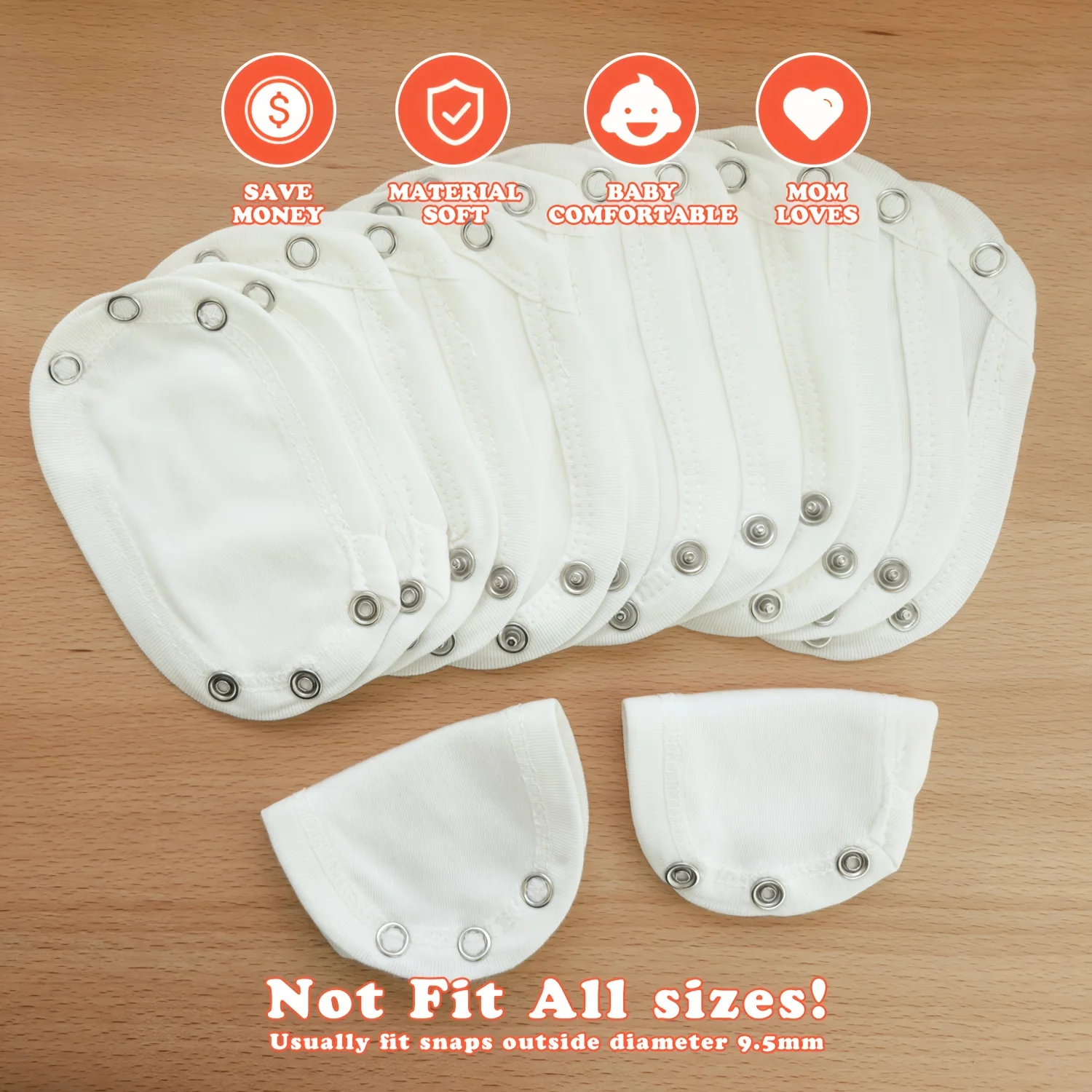 

2 шт. удлинителя для комбинезонов для ползания, подходящего для того, чтобы дети могли продолжать использовать свои комбинезоны для ползания, которые слишком маленькие.