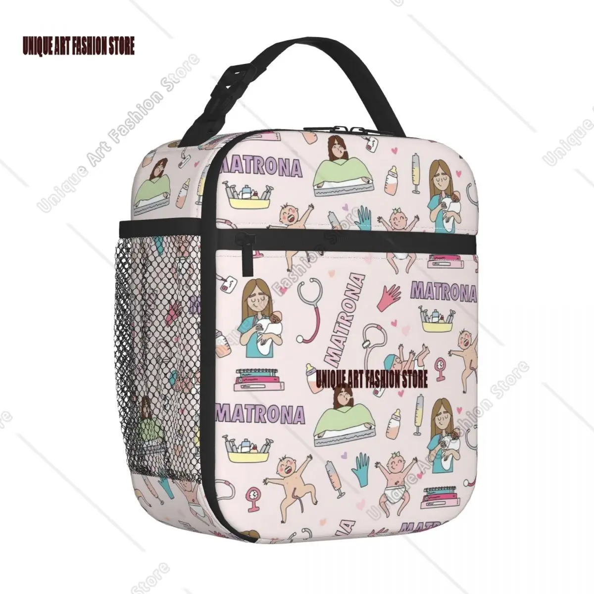 

Pink Enfermera En Apuros Insulated Lunch Bag Large Nurse Medical Meal Container Cooler Bag Tote Lunch Box College Food Bag