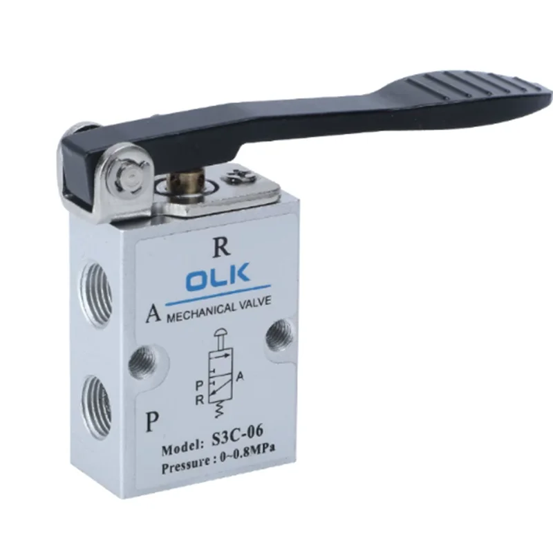 Mechanical Valve S3C-06-08 Two Position Three-Way Long Handle Manual Reversing Switch M5C210-08 M3C210-08 for Industrial Use