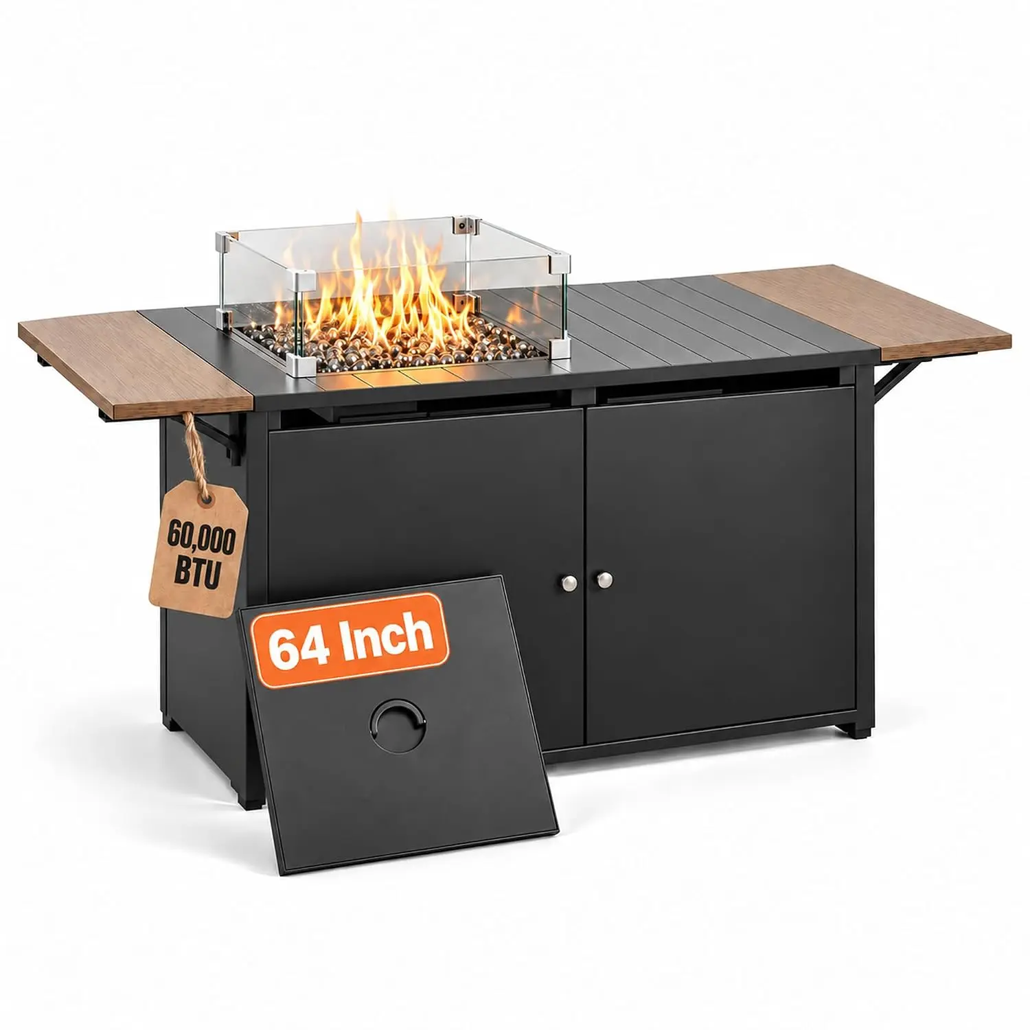 64 Inch Propane Fire Pit Table, 60,000 BTU Gas Fire Pit, Customized