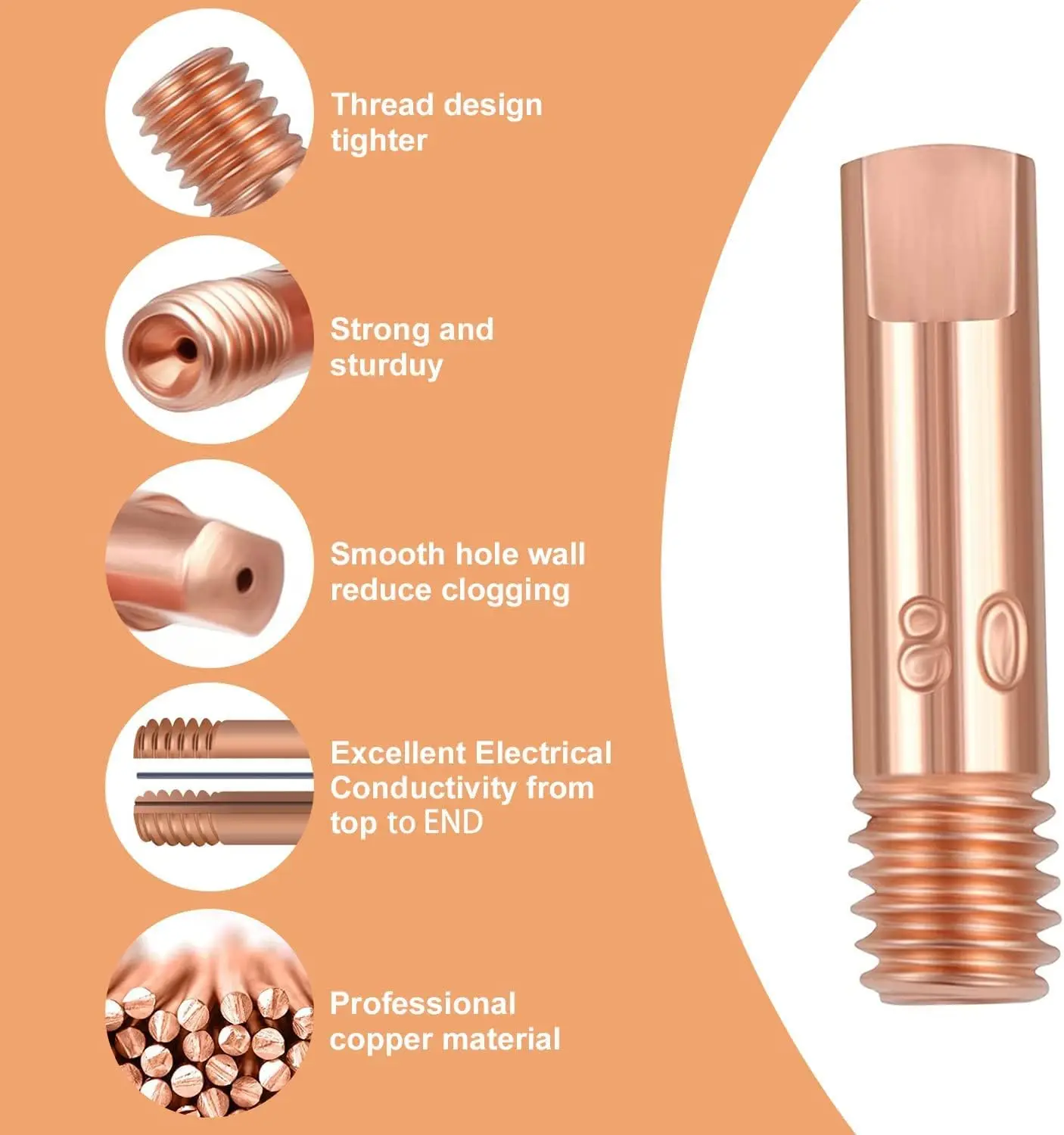 14AK/15AK M6*25mm MIG/MAG  Welding Torch Contact Tip  0.8/1.0/1.2mm Mig Welding Accessories Torch 5PCS/10PCS/20PCS Kit