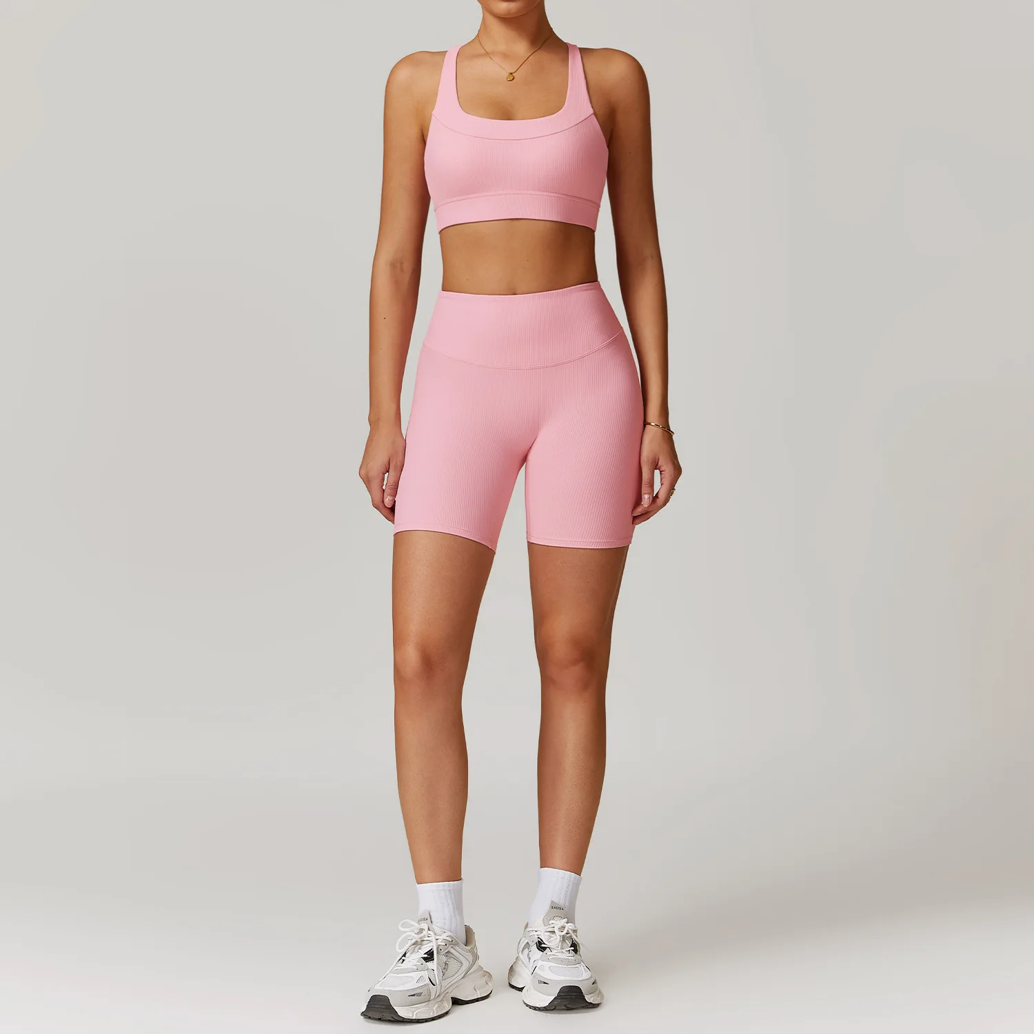 Sexy Women Solid Color Yoga Set 2PCS Gym Clothes Women Sport Bras Workout Tops Yoga Clothes Sports Shorts Leggings Gym Yoga Set image 3