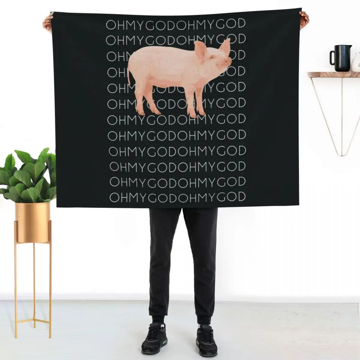 

Shane Dawson Oh My God Pig Throw Blanket Portable Lightweight Blanket for Travel Camping