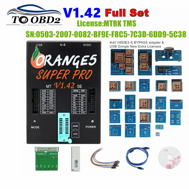 V1.42 V1.38 licenza completa Orange5 programmatore prezzo più basso OEM orange5 con adattatore completo programmatore orange5 arancione di alta