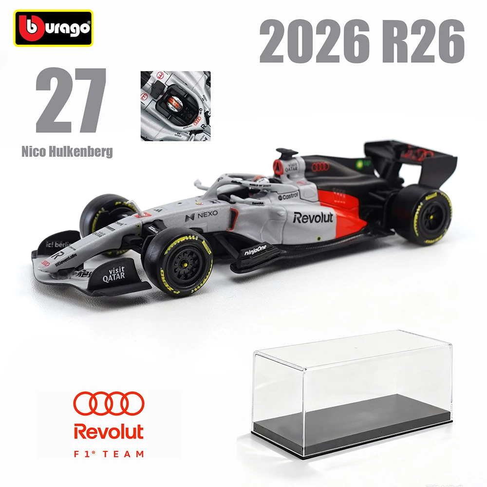 Image of Bburago 1:43 2026 F1 Scuderia Ferrari SF26 Mercedes Benz W17 Xiaohongniu VCARB-03 Legierungs-Automodell Druckguss-Spielzeug Fahrer