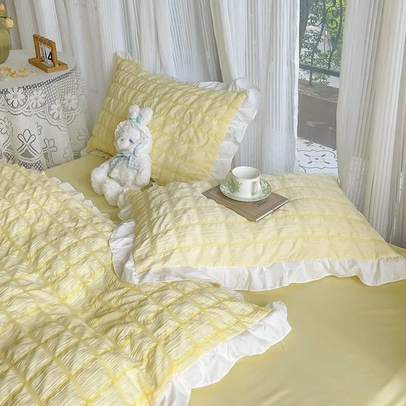 

Summer Cooling Quilt Bedsheets Set with Pillows Case 4pcs Washable Queen King Size Bedding Set Thin Comforter Quilted Blanket