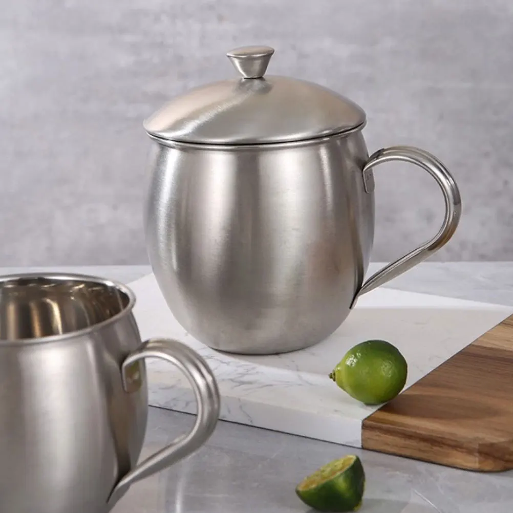 

Stainless Steel Water Cup 500ml Multi-Function Coffee Mug Milk Cup Household Accessory Beautiful Curved Handle Ergonomic Design