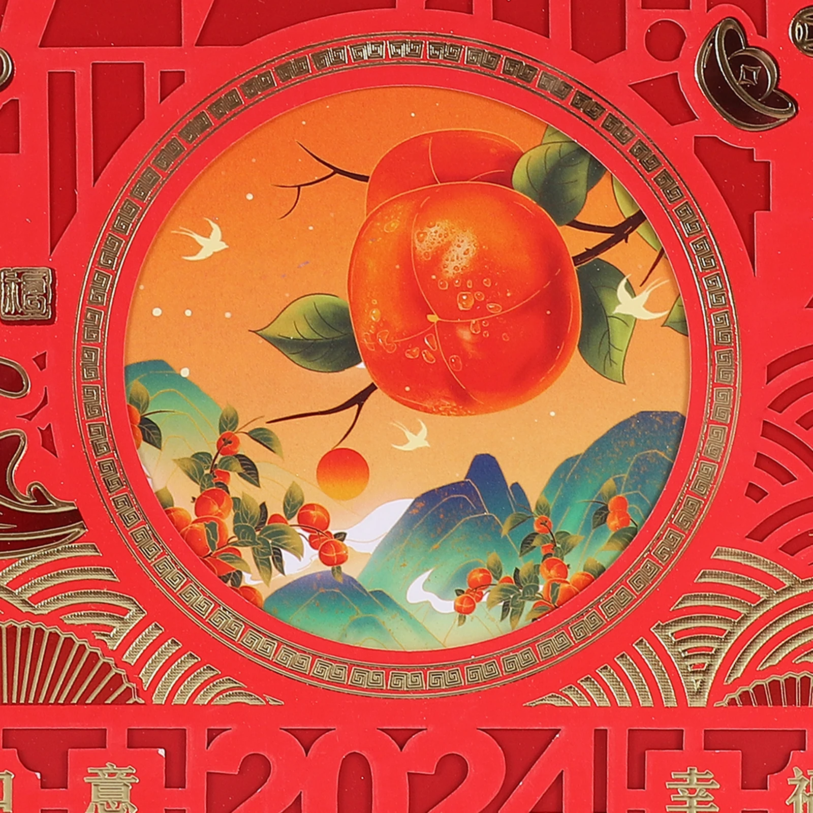 

2024 Flip Desk Calendar Tabletop Monthly Chinese Dragon Style Thick Paper Office Home Freestanding Smooth Coiled Easy Flip