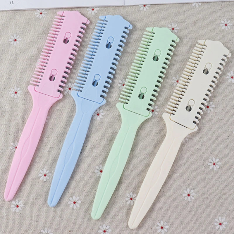 【Double Sided Knife Hair Cutting Comb Stainless Steel Double-sided Cutter Hair Cutting Thinning Device】