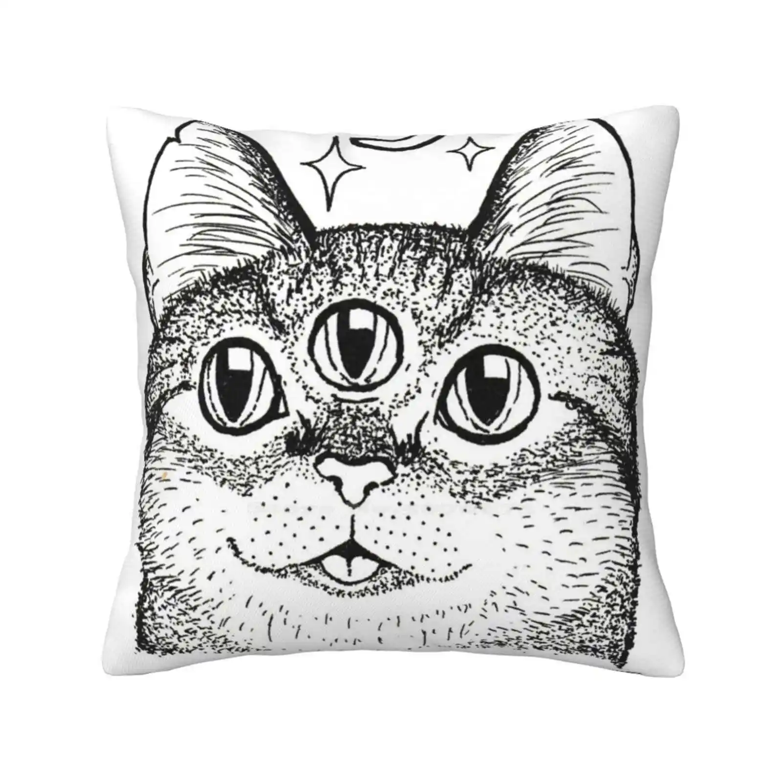 Good Fortune Kitty Pillowslip Pillowcase Psychic Cat Kitty Cute Spooky Goth Magic Halloween Punk