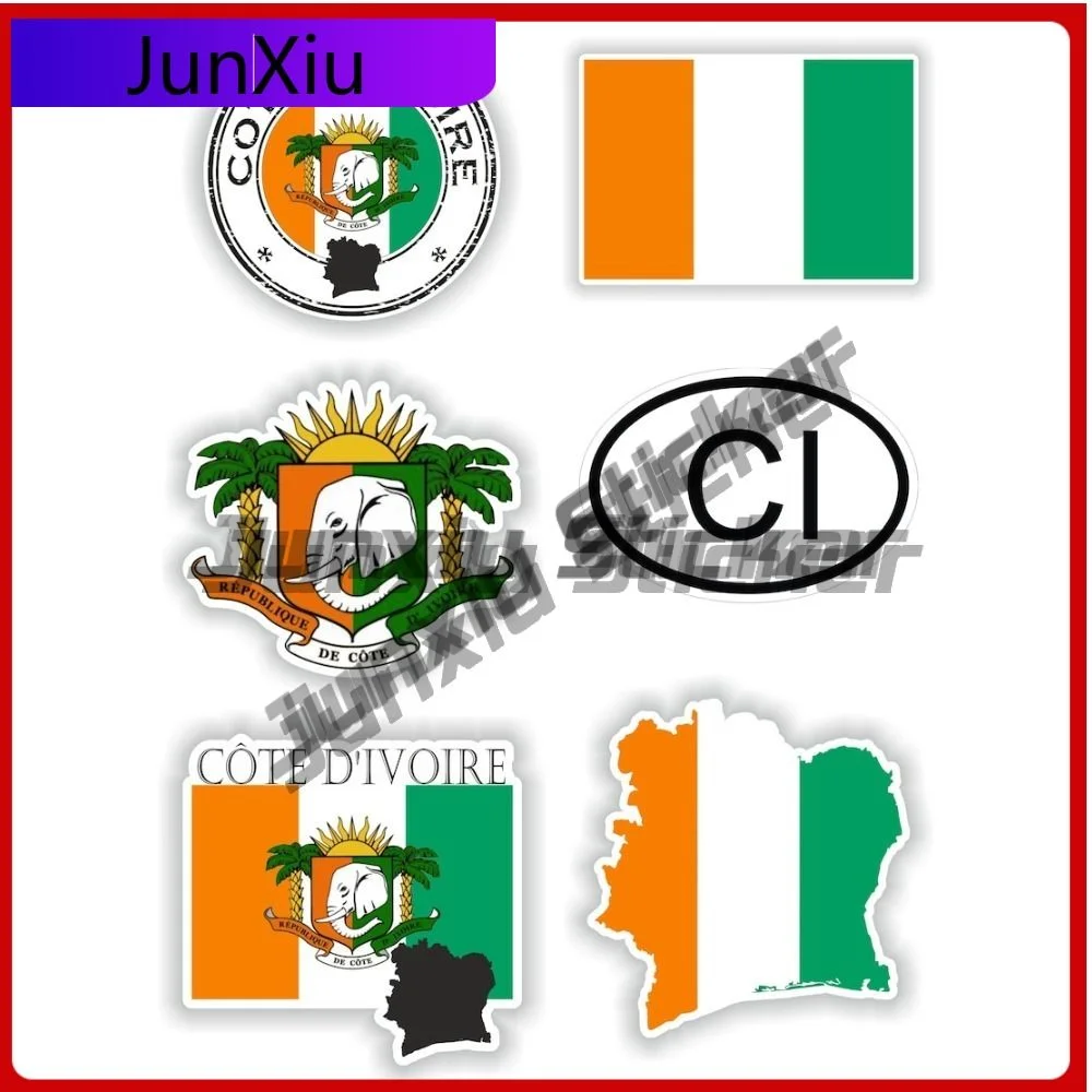 

Cote D'ivoire Flag National Emblem Vinyl Decals Camper Van Stickers And Decals Outdoor Custom Car Stickers Personalized Bike Acc