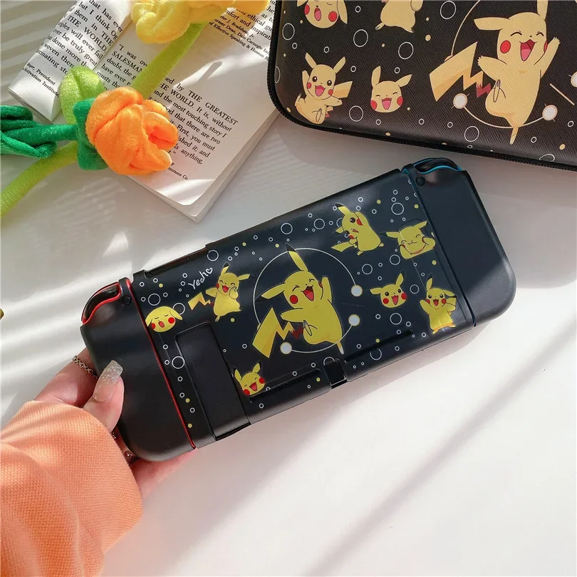 Cartoon Pikachu For Nintendo Switch Protective Case Split Housing Box Accessories NS Console TPU Carrying Storage Bag