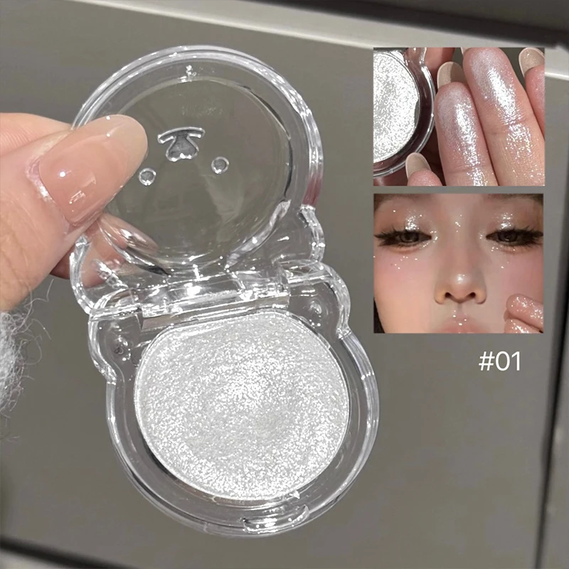 

QIBEST Face Highlighter Palette High Glossy Face Illuminator Palette Natural Glow Finish Pearl Shimmer Smooth Illuminate Powder