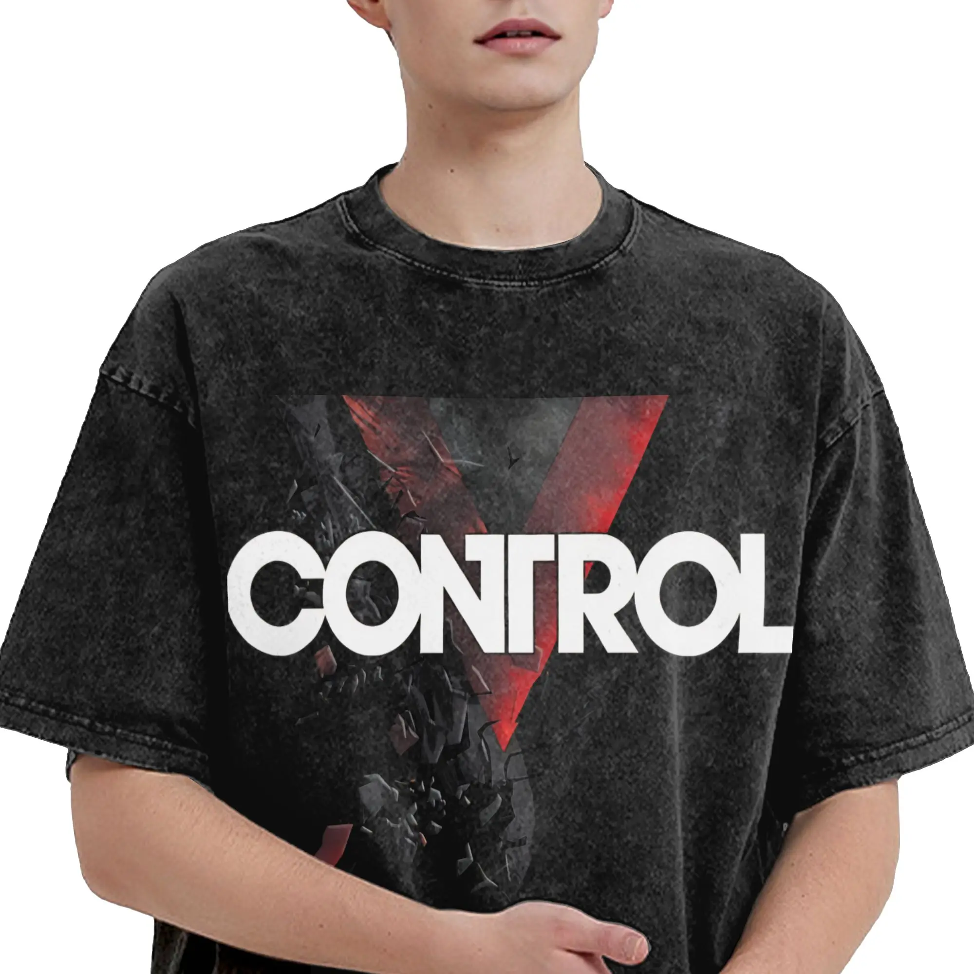 Jesse Control Washed T Shirt Streetwear Hip Hop Novelty T-Shirt  Tee Shirt Men Women 100% Cotton Harajuku
