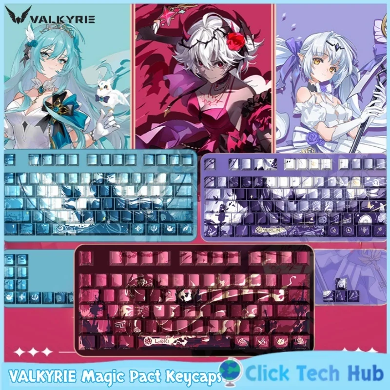 

Колпачки для клавиш VALKYRIE Magic Pact, 90 клавиш, с боковой гравировкой, PBT, сублимационные, совместимые с раскладками 60/65/70/75, для механических клавиатур