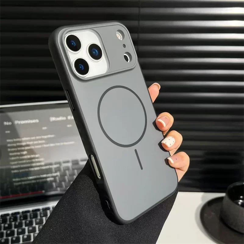 

Роскошный силиконовый прочный магнитный чехол для телефона для iPhone 17, 16, 15, 14, 13 Pro Max Air, противоударный чехол для беспроводного зарядного устройства Magsafe