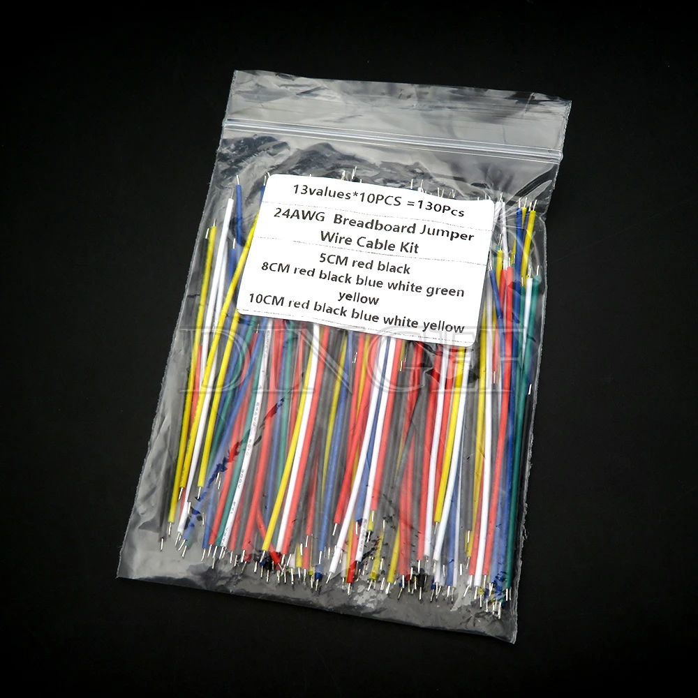 130 Stück 24AWG Breadboard Jumper Wire Cable Kit verzinntes PCB-Lötkabel Flexibler PVC-Elektronikdraht 5 cm 8 cm 10 cm 6 Farben