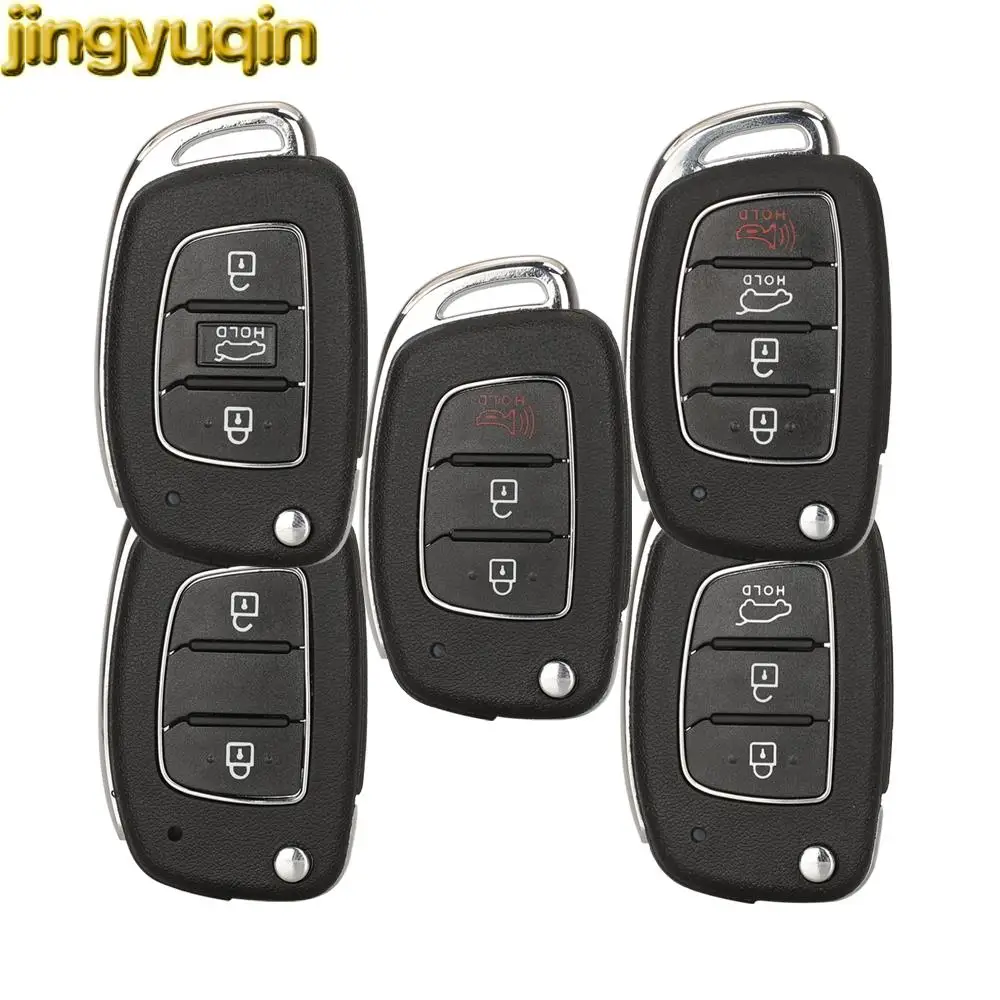 

Jingyuqin Remote Car Key Fob Shell For Hyundai ix35 ix25 Elantra MISTRA Sonata Verna SantaFe Tucson New Style 2/3/4 Buttons