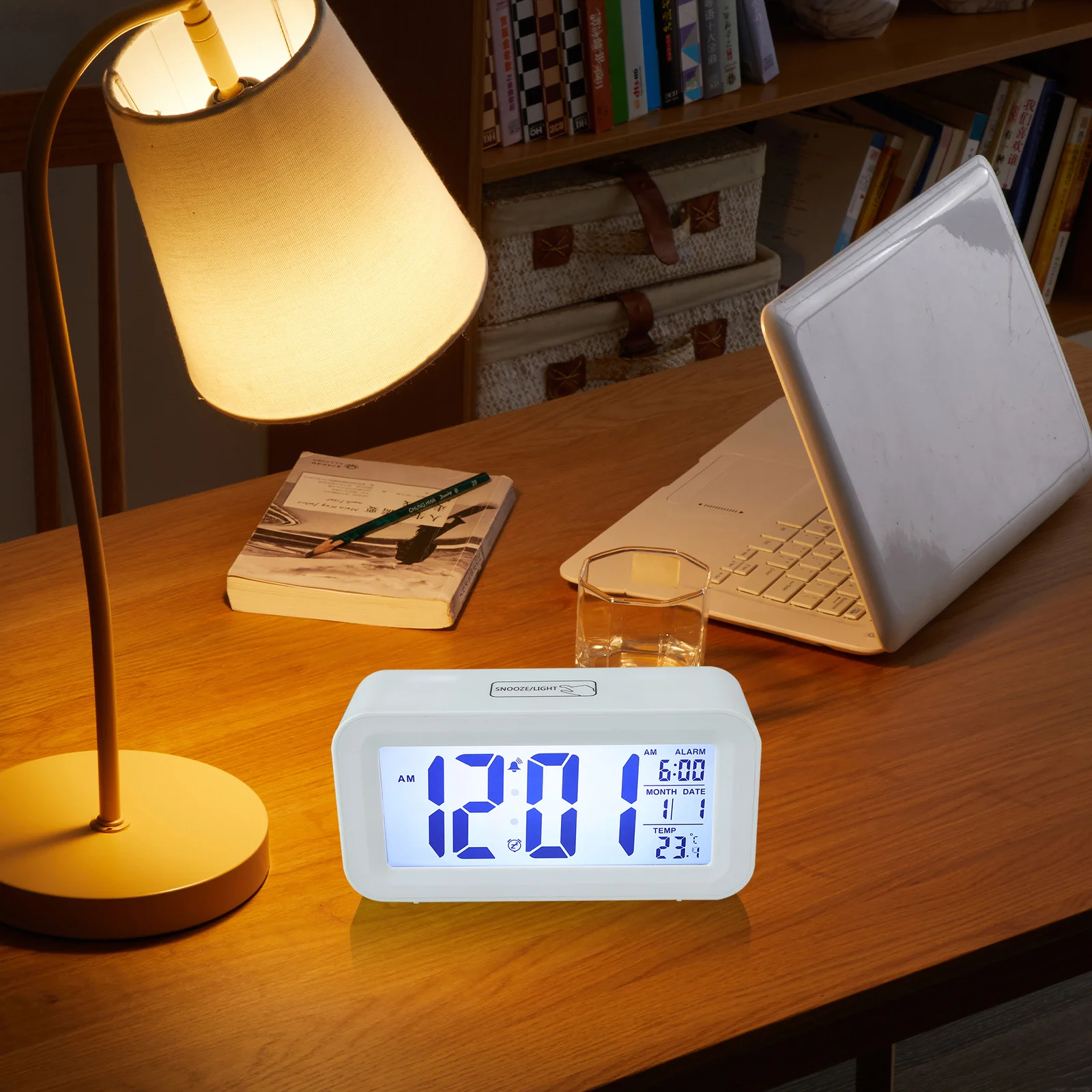 

Sensor Alarm Large Lcd Night Light Temperature Display Digital Electronic Clock For Bedroom
