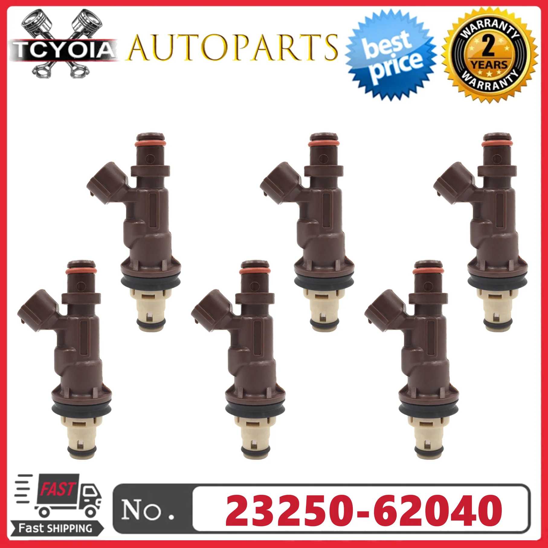 

6 шт. топливные форсунки 23250-62040 23209-62040 для Toyota 4Runner Tacoma Tundra 3.4L V6 1999-2004 гг.