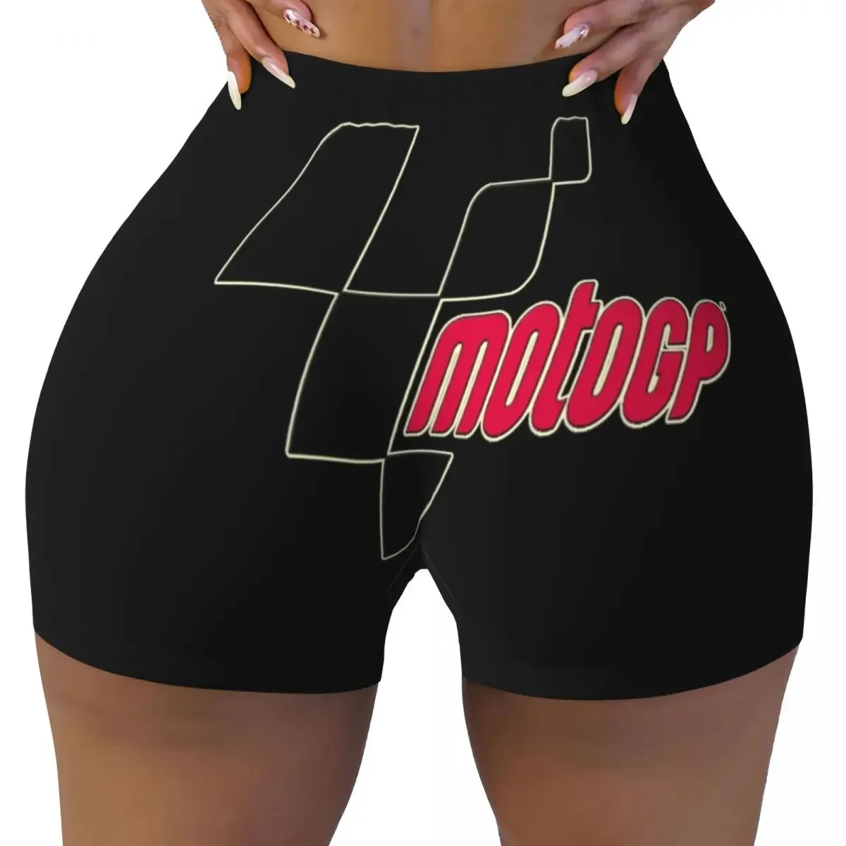 Custom Moto GP Women Gym Workout Running Shorts Athletic Volleyball Biker Yoga Shorts