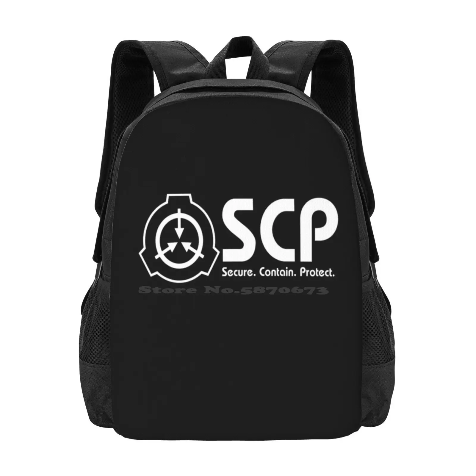 Scp مؤسسة شعار رائجة البيع على ظهره حقائب أنيقة آمنة تحتوي على حماية شعار Scp الأساس