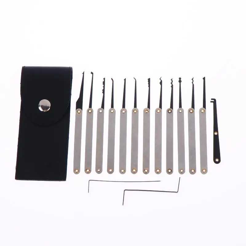 【IIOO】15PCS Lock Service Training Tools Kit With Transparent Practice Padlock Compact Complete Key Solution For DIY Learning