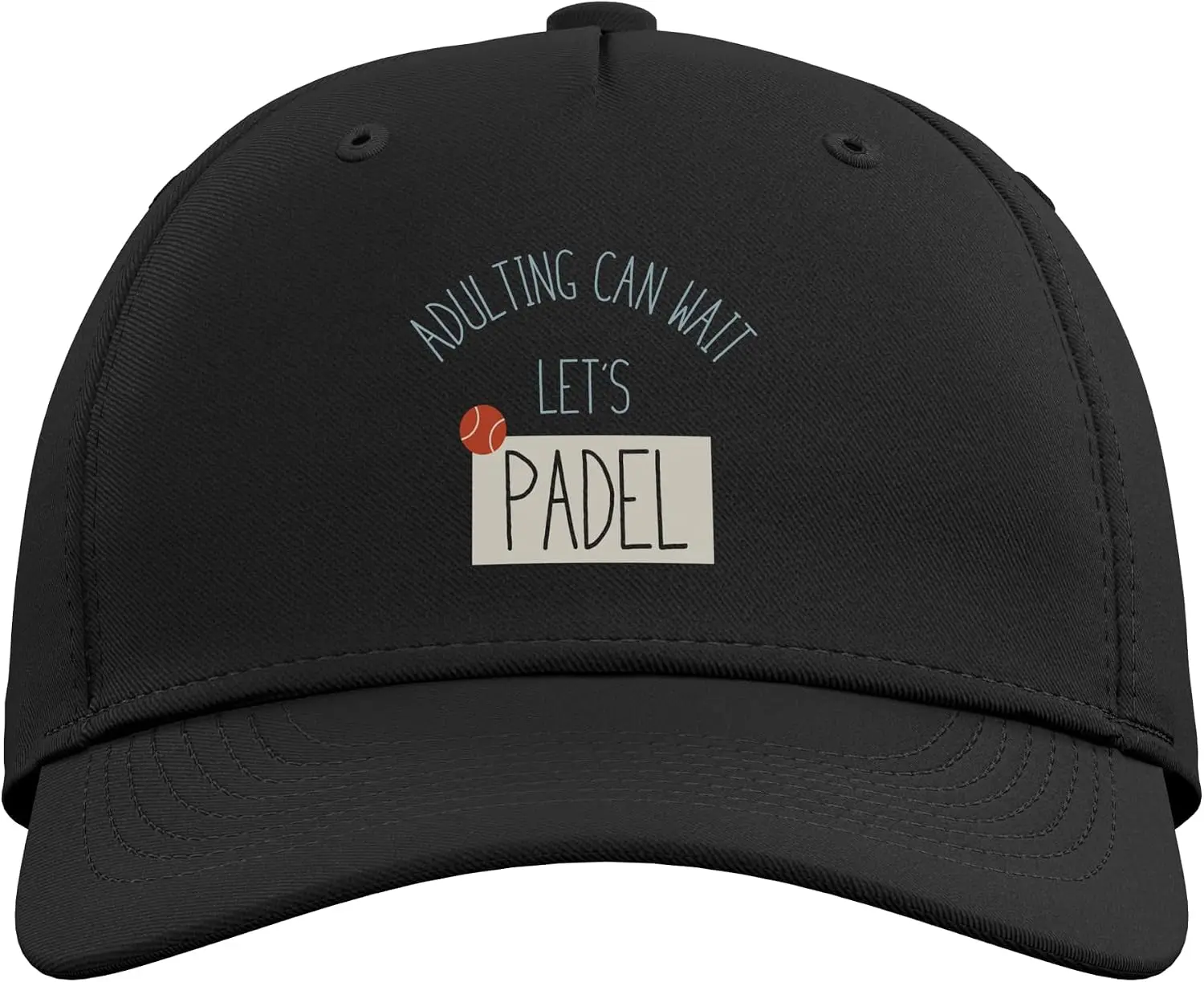 Funny Padel Adulting Can Wait Let's Padel Adjustable Baseball Hat Street Fashion Outdoor Sport Baseball Cap Printed Soft Cotton