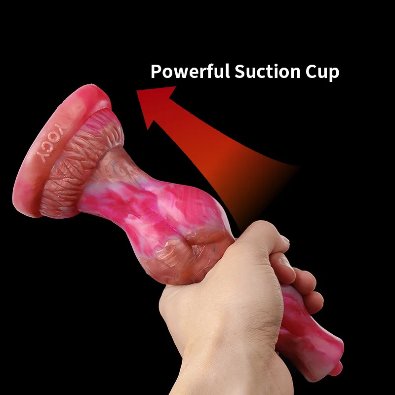 YOCY Double Knot Dildo Wolf Dog Penis With Suction Cup Sex Toy For Women Men Animal Cock Soft Silicone Anal Plug Masturbator