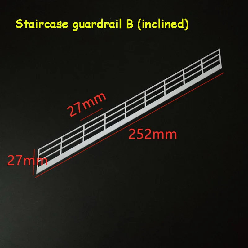 Simulation Stairway Oblique/Straight Guardrail Model Diy Building Scene Railing Materials Diorama kit 1Pcs