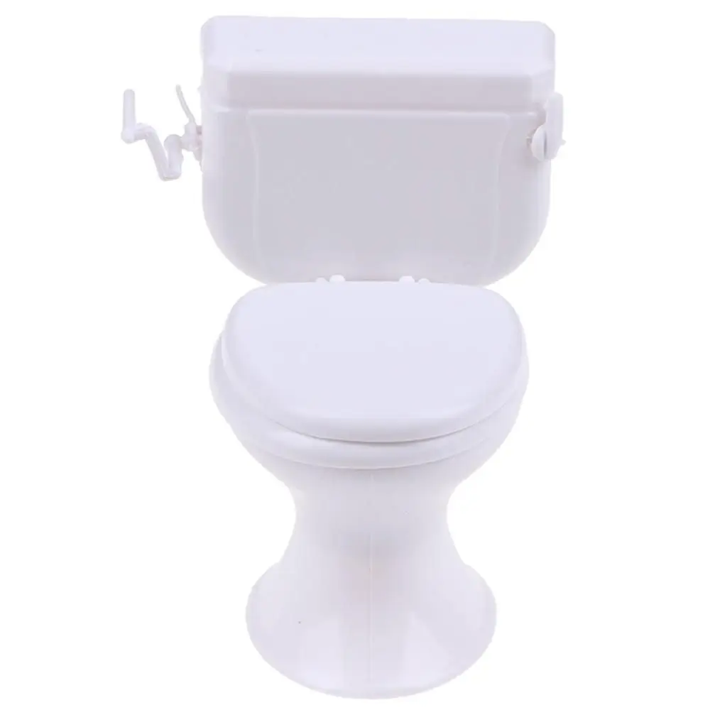 Giocattoli Casa da gioco Ornamento da bagno Bianco Closestool Modello Toilette in miniatura Mobili per case delle bambole Accessori per bambole