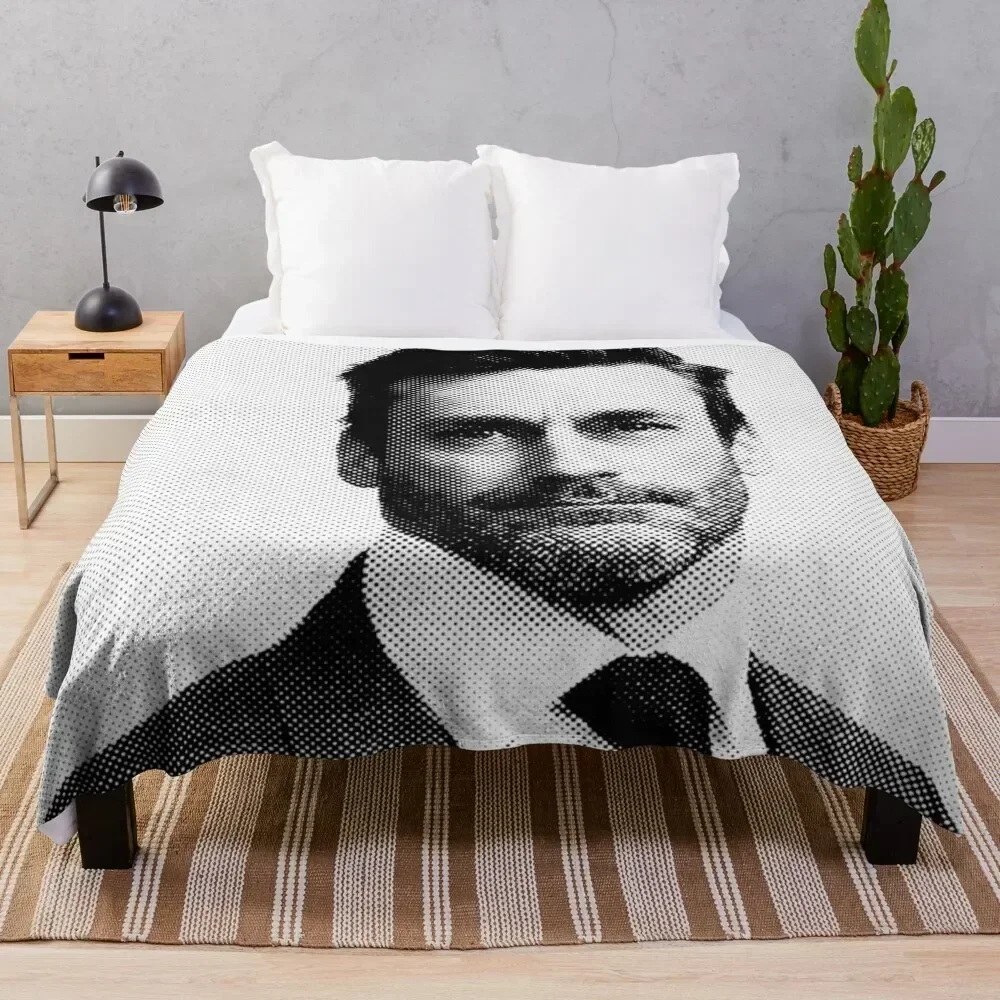 Jon Hamm Black & White Painting Throw Blanket Nap Summer Beddings manga Luxury Blankets