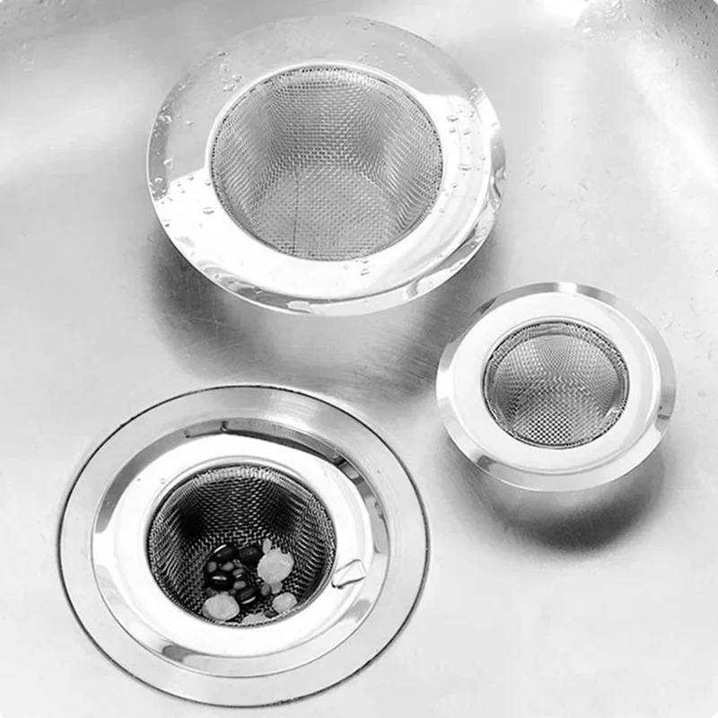 Kitchen Sink Filter Stainless Steel Mesh Sink Strainer Filter Sewer Mesh Strainers Bathroom Sink Strainer Drain Hole Filter Trap