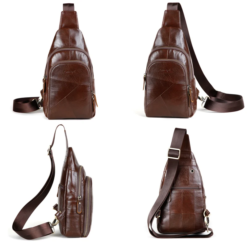 Designer Bag Luxury Chest Bag Genuine Leather Casual Small Male Pack For Cell Phone Vintage Credit Cards Travel Shoulder Bags