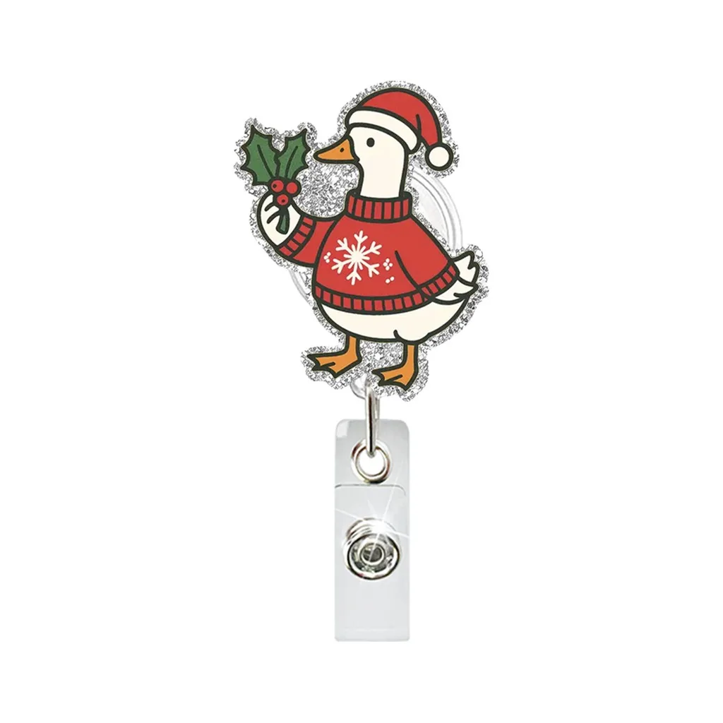 Badge Reel Christmas Retractable Id Badge Holder Acrylic Id Badge Holder Acrylic For Holiday Gift Colleagues  Staff