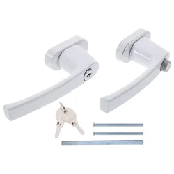 Two End Lever Lock Thickened Zinc Alloy Door Handle Separate Keys For Outdoor Security Door Locks Window Handle