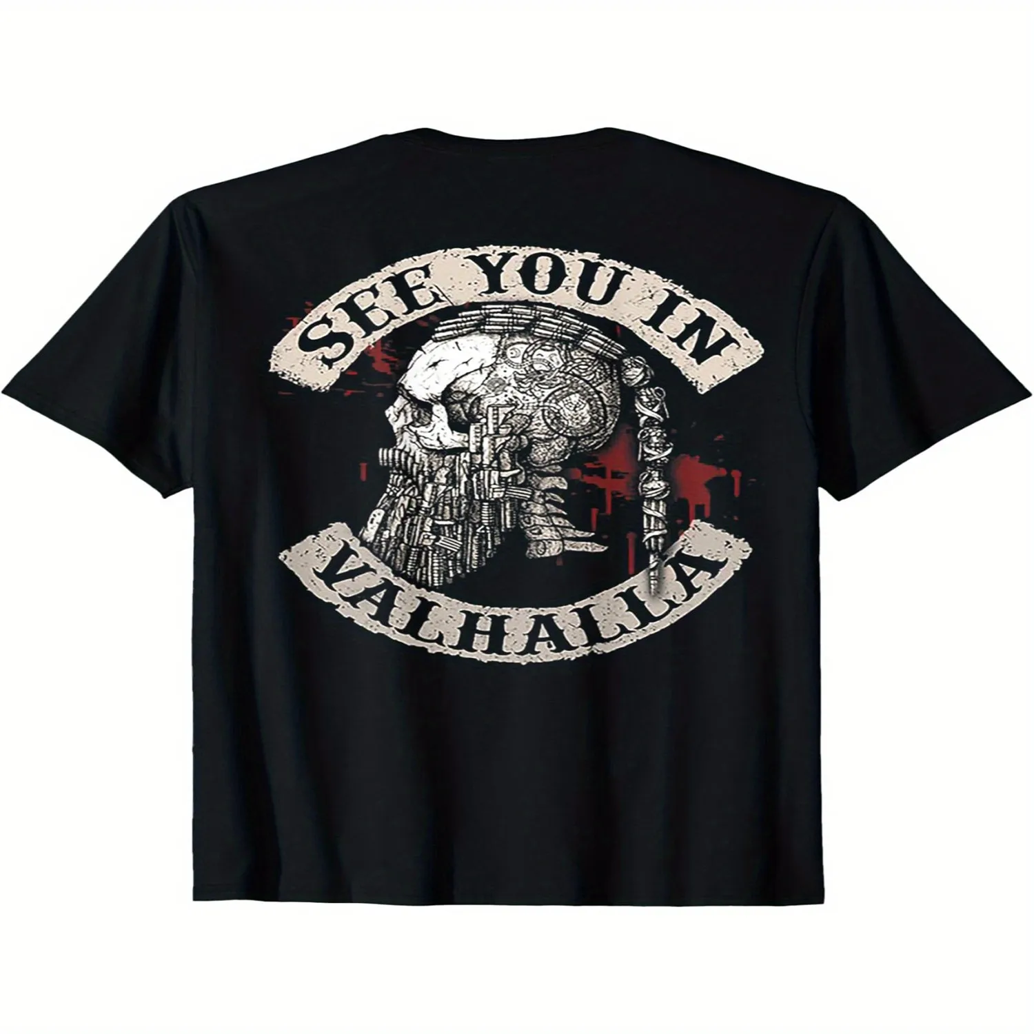 See You In Valhalla Skull Viking T-Shirt Short Sleeve T Shirt, Birthday Gift Tee