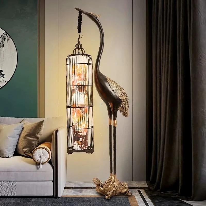 Classic-style fiberglass vertical lamp sculpture with LED lights, suitable for placement in living and study areas