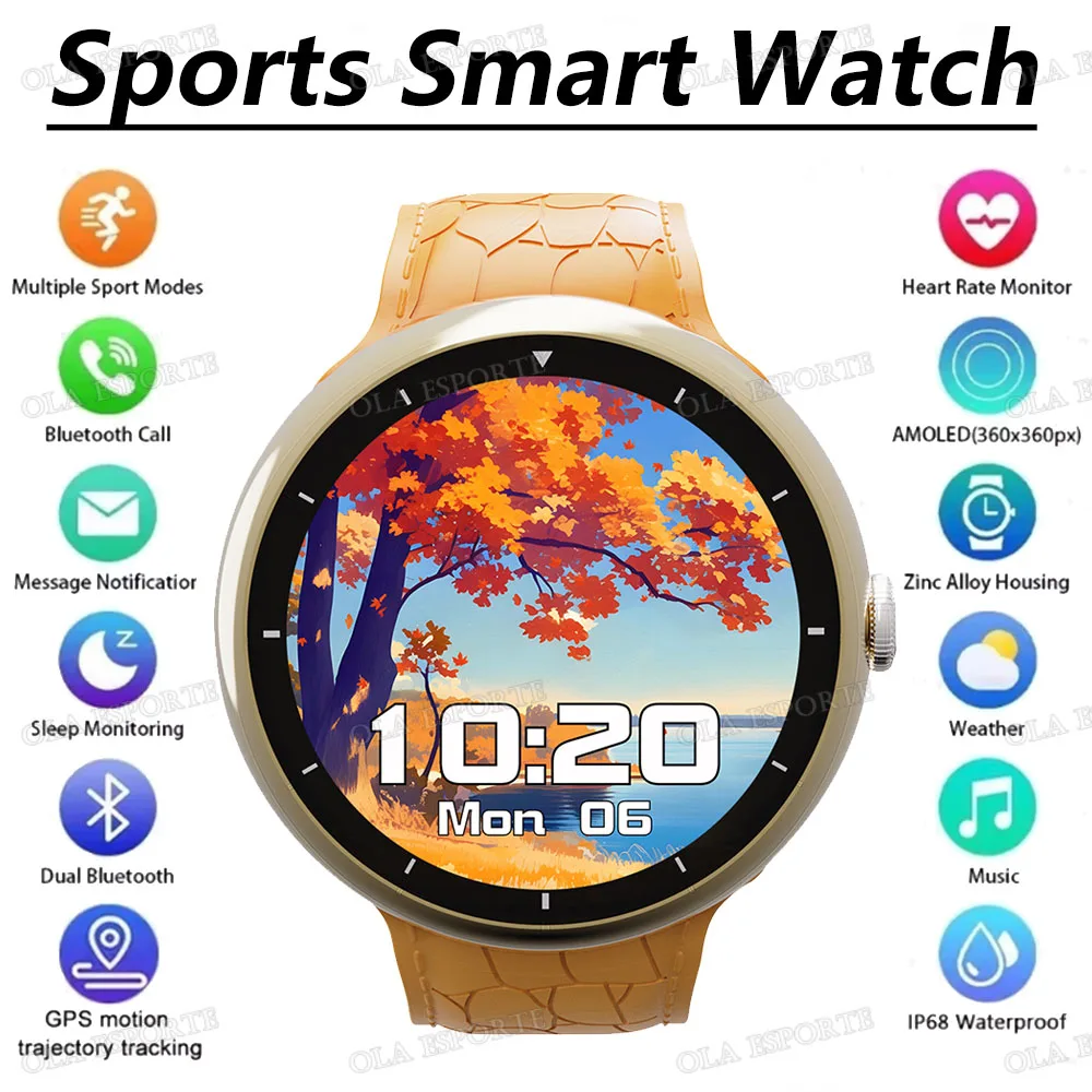 

Smartwatches For Women ECG NFC Smart Watch Men AMOLED HD Screen GPS Bluetooth Call Heart Rate Monitoring IP68 Waterproof Watch