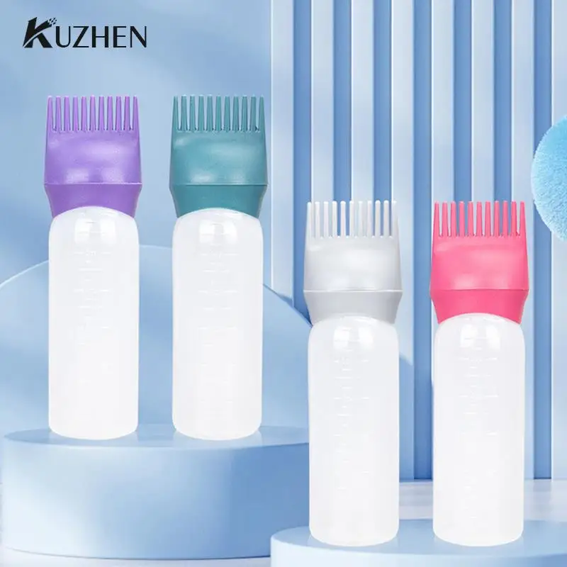 

120ML Hair Dye Applicator Brush Bottles Dyeing Shampoo Bottle Oil Comb Hair Dye Bottle Applicator Hair Coloring Styling Tool