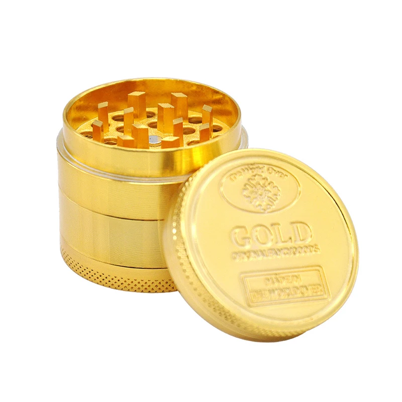 

New Metal Tobacco Grinder Zinc Alloy Smoke Grass Grinders 40mm 4-layer Herbal Spice Pepper Mill Crusher Smoking Accessories