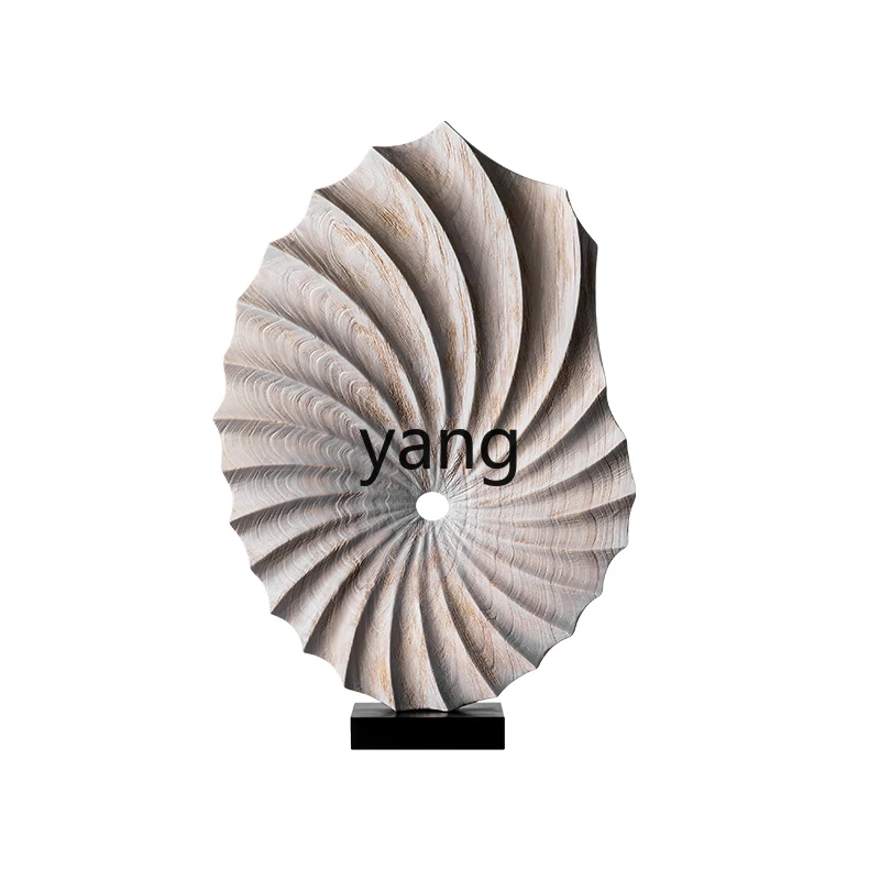 

YJQ model house abstract wood carving vertical entrance decorative ornament living room TV cabinet solid wood art sculpture