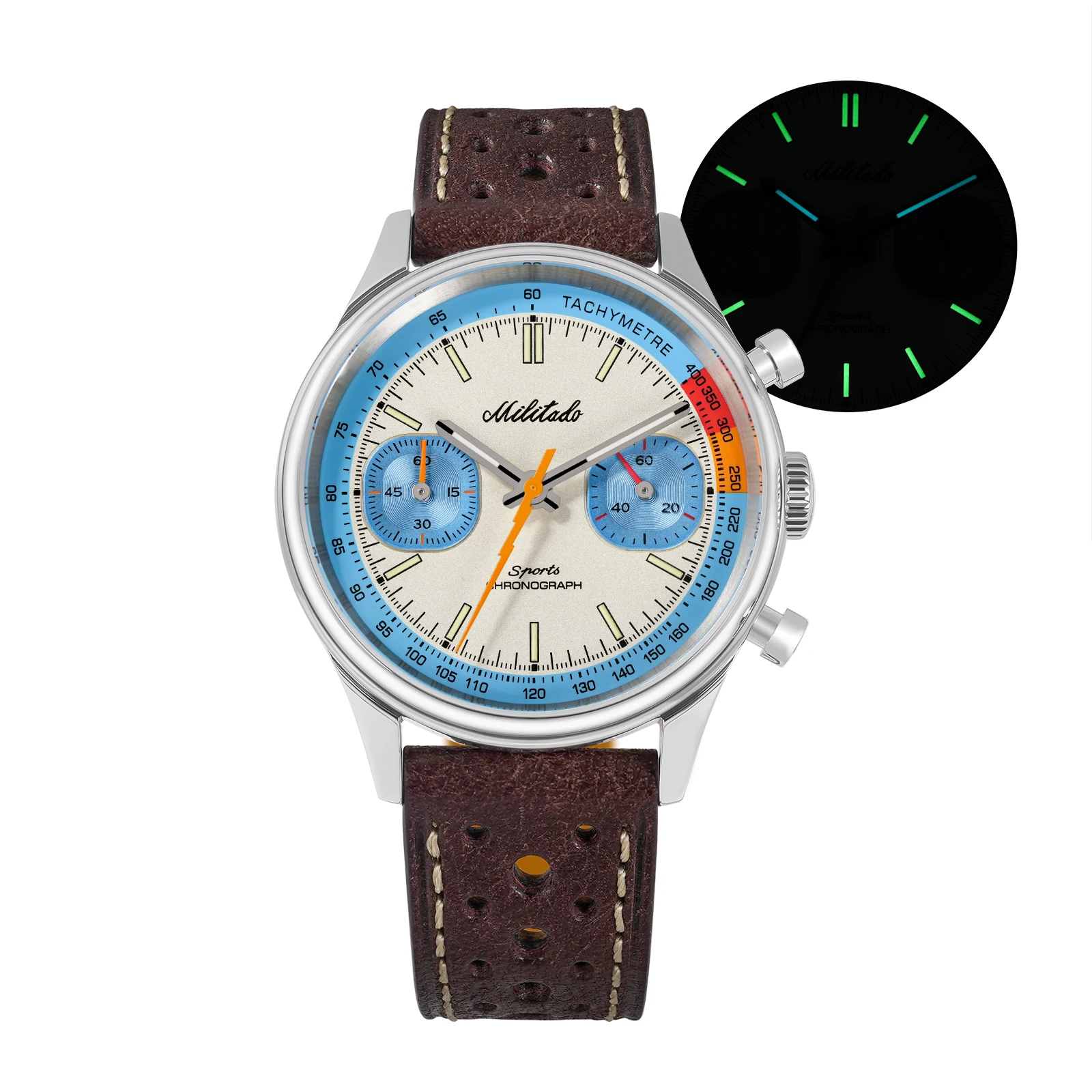 MILITADO New ML23 Chronograph Watch Miyota 6S21 Sweep Seconds Domed Sapphire BGW9 Lume 40mm Quartz 100M Waterproof