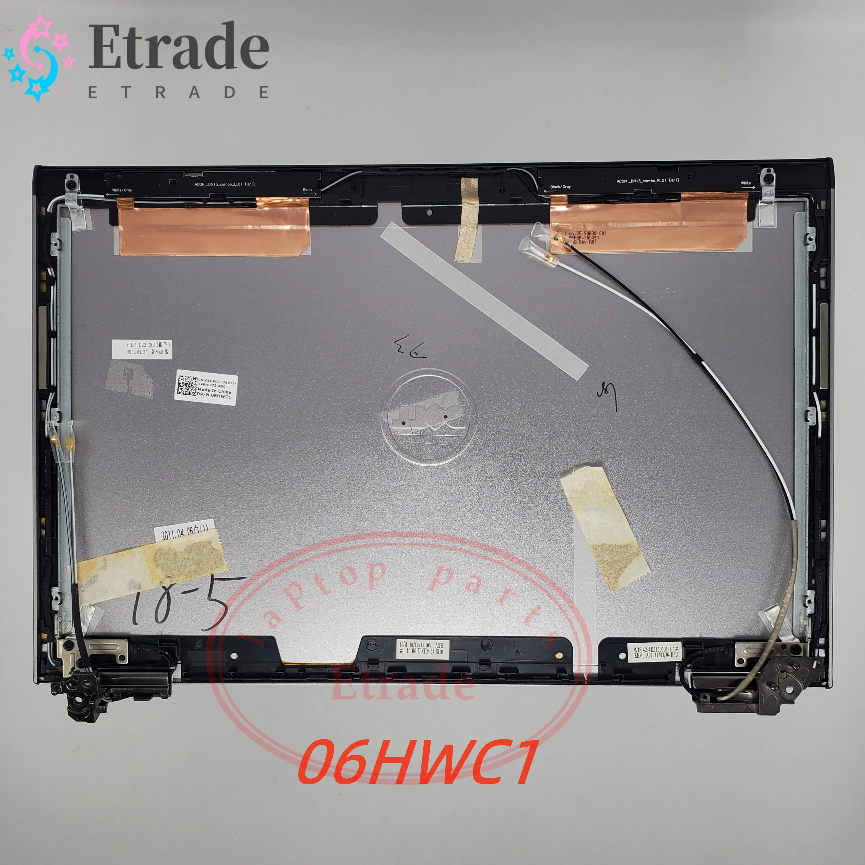 New Original For Dell Vostro 3350 Laptop LCD Back Cover Rear Lid With Cable Hinges 6HWC1 06HWC1 DCK6C 0DCK6C WHGF4 0WHGF4