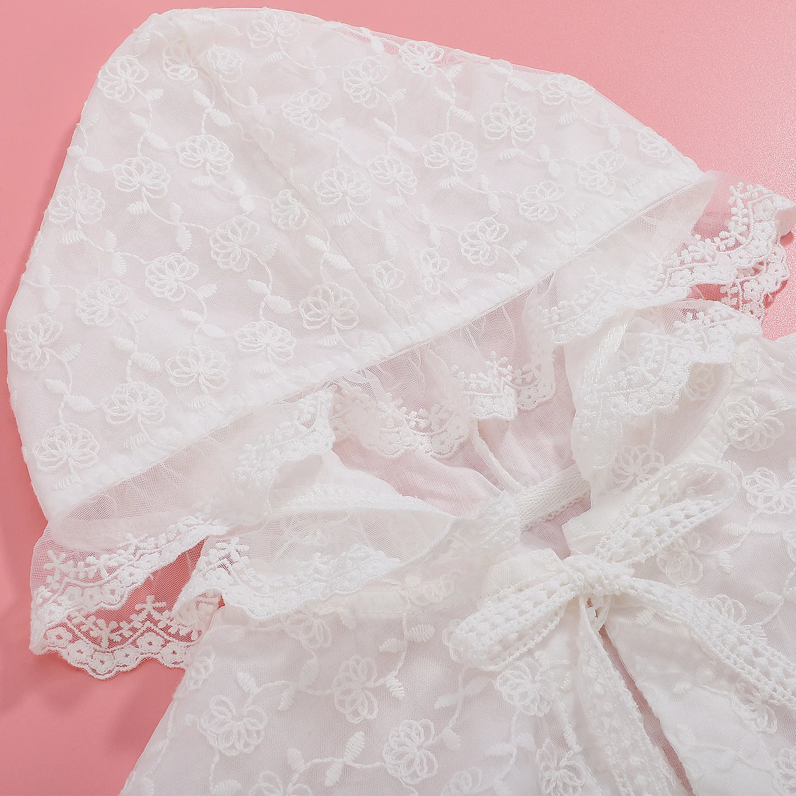 

Солнцезащитный кружевной плащ с капюшоном, белый, 100 см, мягкая накидка для косплея, аксессуар для костюма, плащ, кружевная накидка для костюма