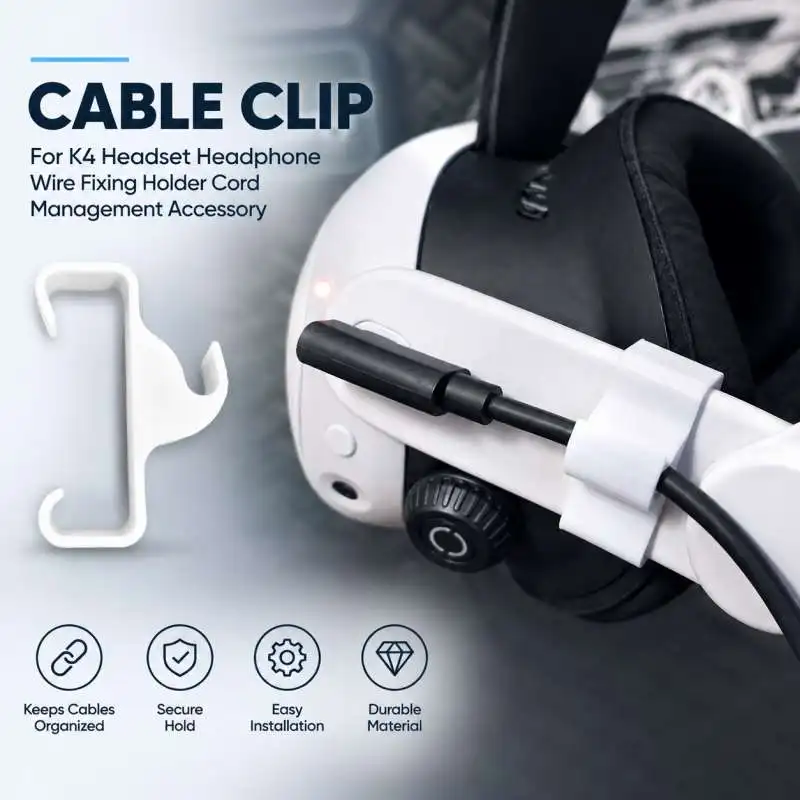 Cable Clip For K4 Headset Headphone Wire Fixing Holder Cord Management Accessory