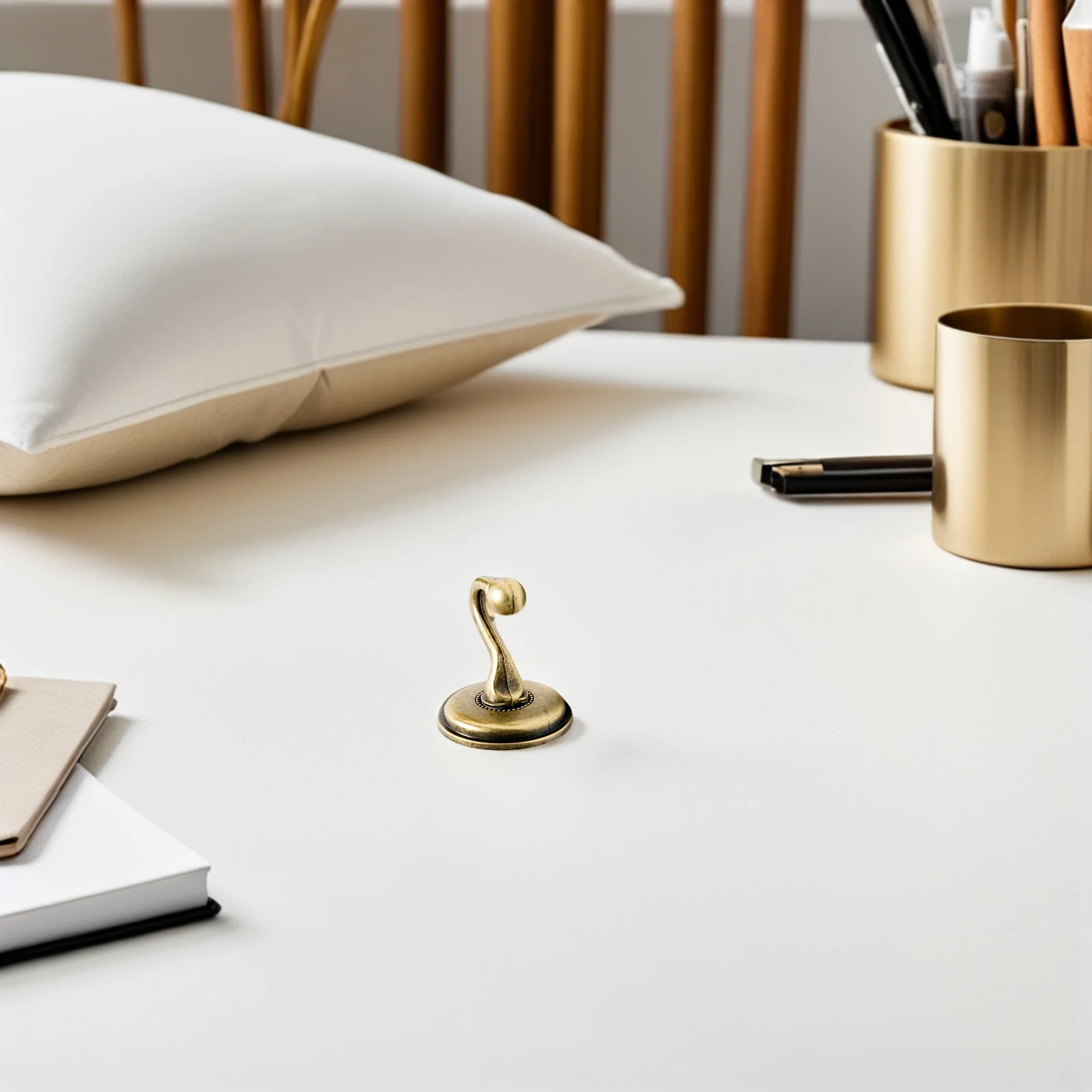 

4Pcs Elegant Vintage Wall Hanging Hooks Smooth Edges Decorative Metal Curtain Rods Hangers Curtain Hooks for Pleated Drapes