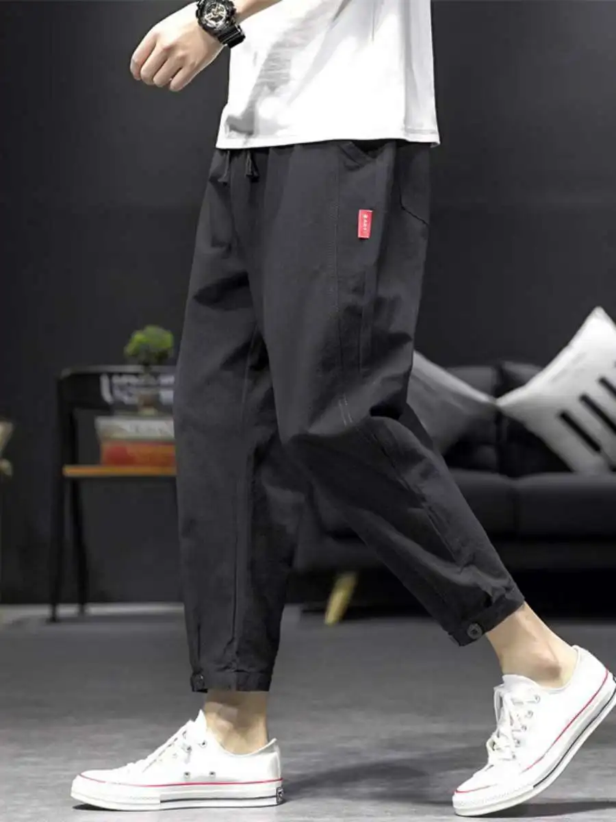 

Men's Casual Harlan Loose Pants Spring Autumn High Waist Straight Leg Thin Fabric Micro Stretch Pure Color Trousers for plus ...